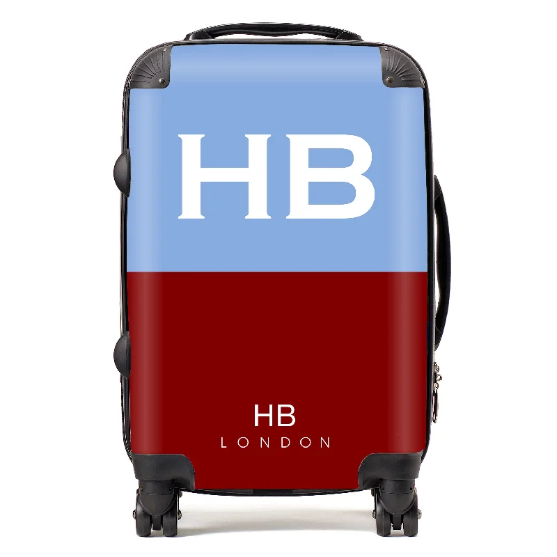 Suitcase with durable frame-Personalised Parachute Regimental Colours with White Font Initial Suitcase