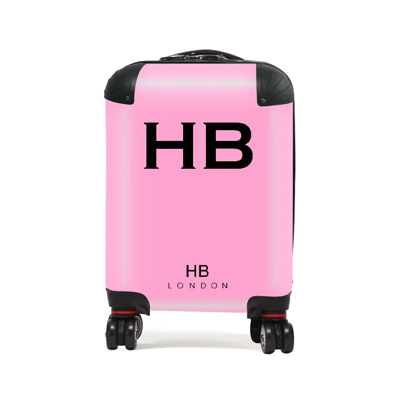 Suitcase for travel gear-Personalised Pink with Black Font Children's Suitcase