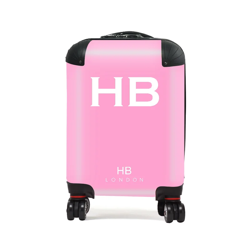 Suitcase with padded lining-Personalised Pink with White Font Children's Suitcase