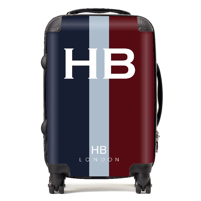 Suitcase for overnight trips-Personalised RAF Regimental Colours with White Font Initial Suitcase