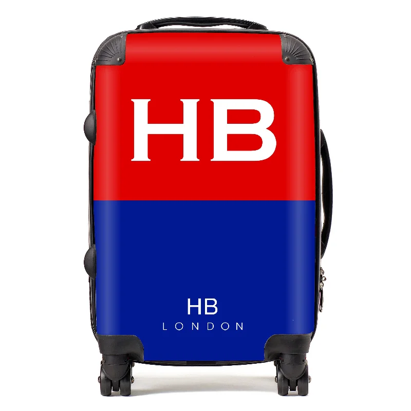 Suitcase for daily commutes-Personalised Royal Artillery Colours with White Font Initial Suitcase