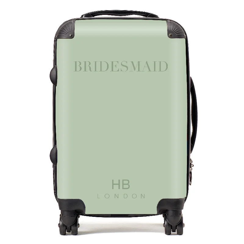 Suitcase for weekend trips-Personalised Sage Green BRIDESMAID Suitcase