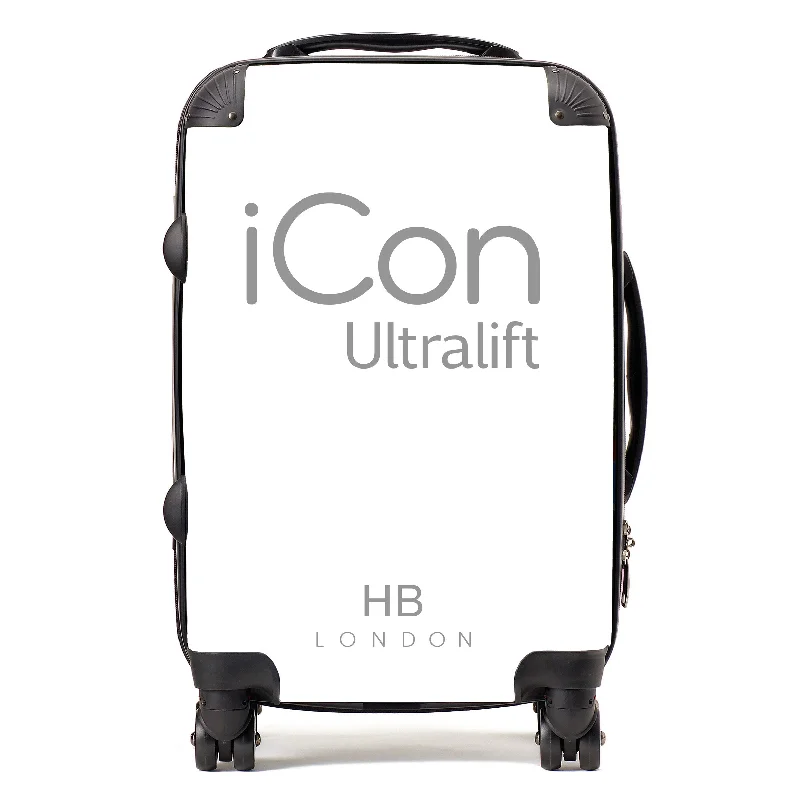 Suitcase for adventure trips-Personalised White with Custom Logo Initial Suitcase