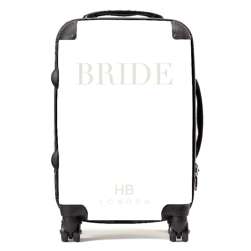 Suitcase with travel accessories-Personalised White BRIDE Suitcase