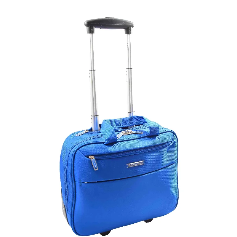 Briefcase with water-resistant shells-Pilot Case with Wheels Laptop Business Briefcase ARKOMA Blue