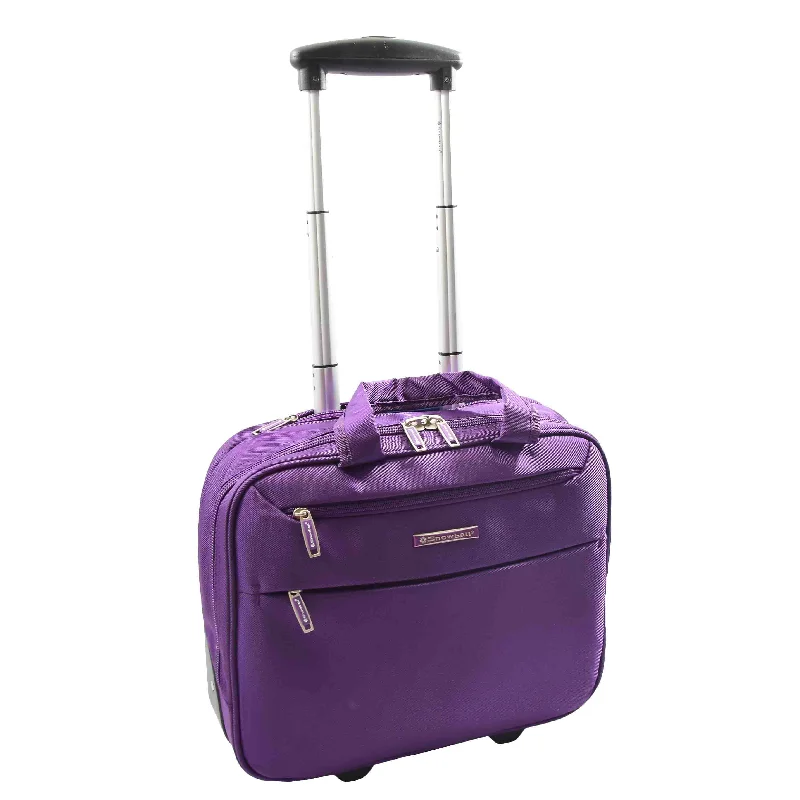 Briefcase for meeting supplies-Pilot Case with Wheels Laptop Business Briefcase ARKOMA Purple