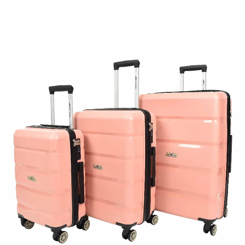 Suitcase for adventure trips-PP Hard Shell Luggage Expandable Four Wheel Suitcases Cygnus Rose Gold