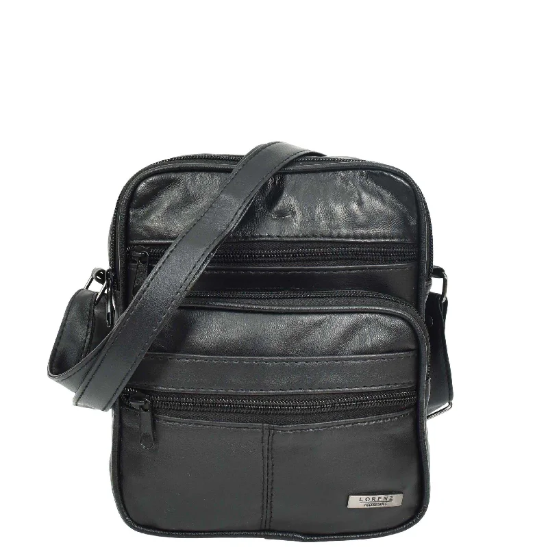 Messenger bag durable leather-Soft Leather Man Bag Mens Cross Body Messenger Pouch HOL1541 Black