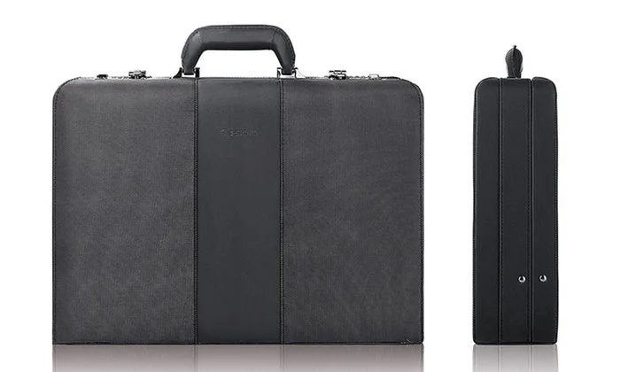 Briefcase with mini sizes-Solo Sterling Pro Series Soft-Sided 17.3" Laptop Attaché Briefcase