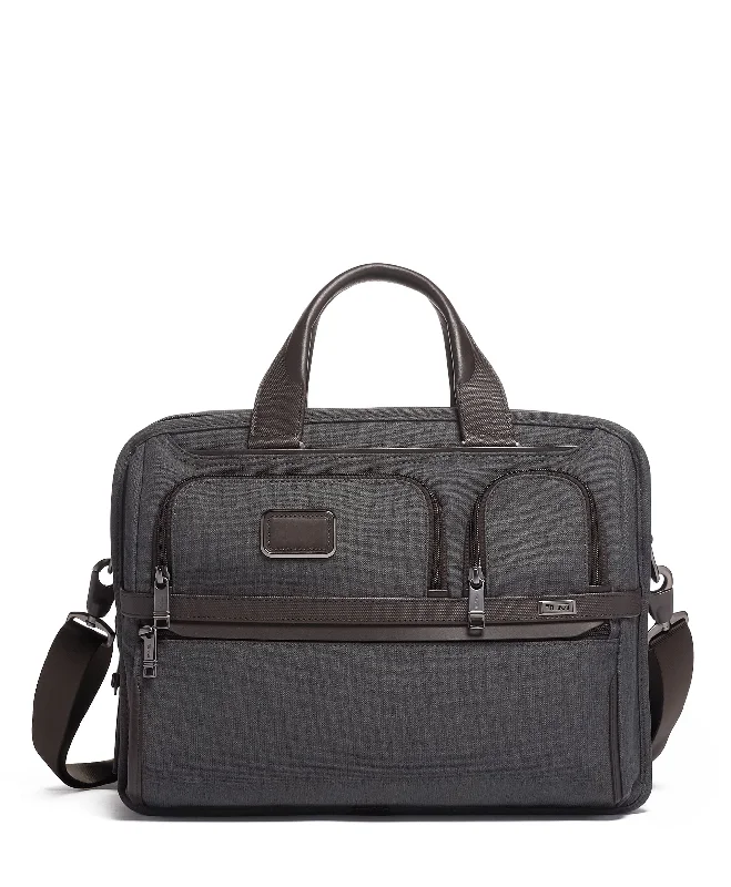 Briefcase for tech needs-Tumi Alpha Expandable Organizer Laptop Brief - Anthracite