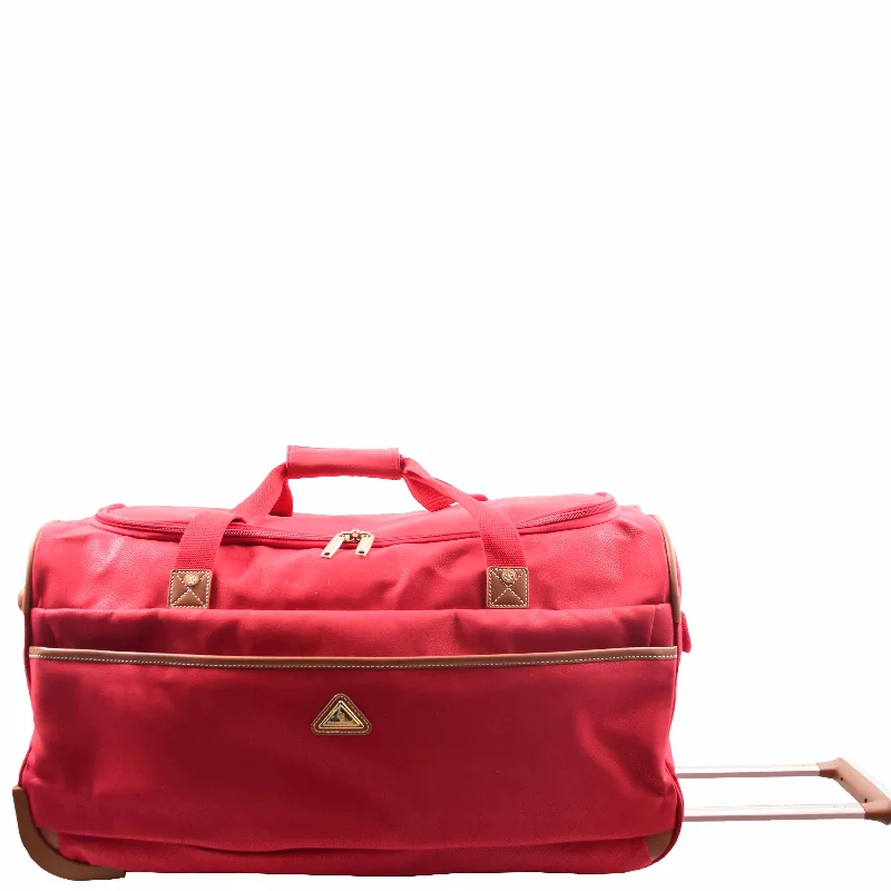 Wheeled Holdall Mid Size Duffle Bag HOL062 Red