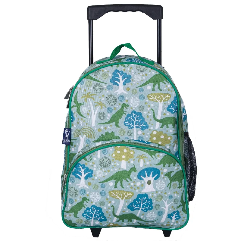 Suitcase with organizational pockets-Wildkin Kids Rolling Luggage Under-seat Carry-on 16"