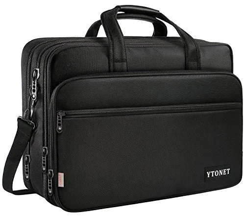 Briefcase with project needs-17 Inch Laptop Bag, Travel Briefcase With Organizer, Expandable Large Hybrid Shoulder Bag, Water