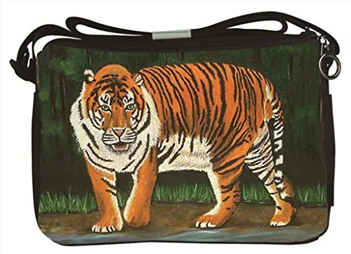 Messenger bag compact straps-Bengal Tiger Messenger Bag- From My Painting, Emience