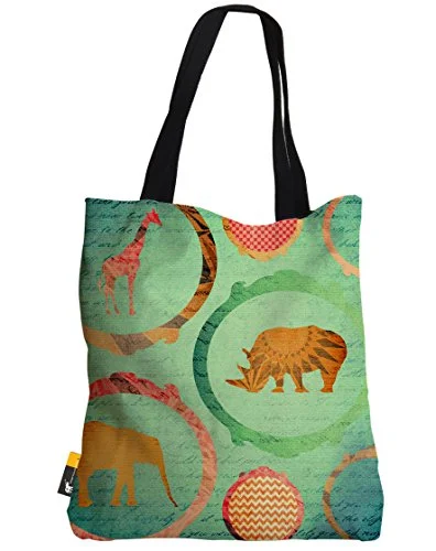 Boho Tote Bag - Green Bohemian Africa Art Design Summer Beach Bag | Ubu Republic