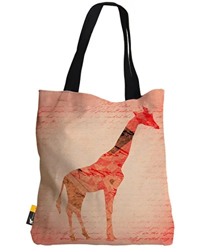 Boho Tote Bag - Pink Bohemian Giraffe Summer Beach Bag | Ubu Republic