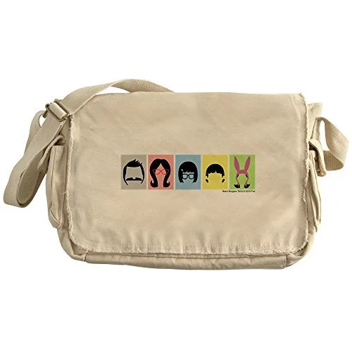 Messenger bag for laptop carry-Cafepress - Bob'S Burgers Silhouettes - Unique Messenger Bag, Canvas Courier Bag