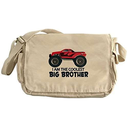 Messenger bag for city adventures-Cafepress - Coolest Big Brother - Truck - Unique Messenger Bag, Canvas Courier Bag