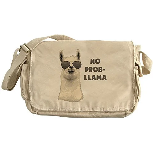 Messenger bag for rapid vacations-Cafepress - No Problem Llama - Unique Messenger Bag, Canvas Courier Bag