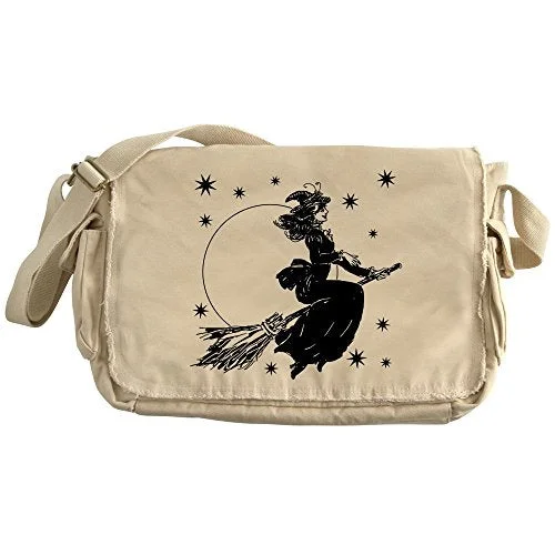 Messenger bag with wide straps-Cafepress - Old Fashioned Witch - Unique Messenger Bag, Canvas Courier Bag