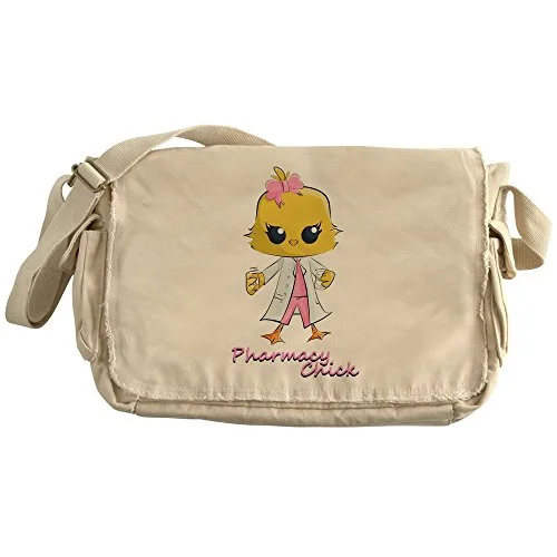 Messenger bag with extra compartments-Cafepress - Pharmacy Chick - Unique Messenger Bag, Canvas Courier Bag