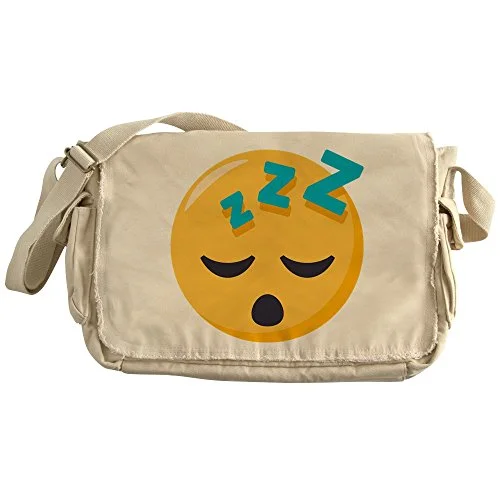 Messenger bag for eco jaunts-Cafepress - Sleeping Emoji - Unique Messenger Bag, Canvas Courier Bag