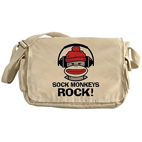 Messenger bag rugged design-Cafepress - Sock Monkeys Rock - Unique Messenger Bag, Canvas Courier Bag