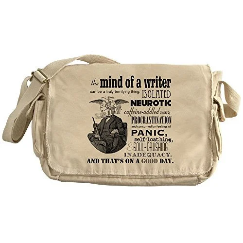 Messenger bag with soft grip-Cafepress - The Mind Of A Writer - Unique Messenger Bag, Canvas Courier Bag