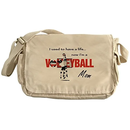 Messenger bag stylish designs-Cafepress - Volleyball Mom - Unique Messenger Bag, Canvas Courier Bag