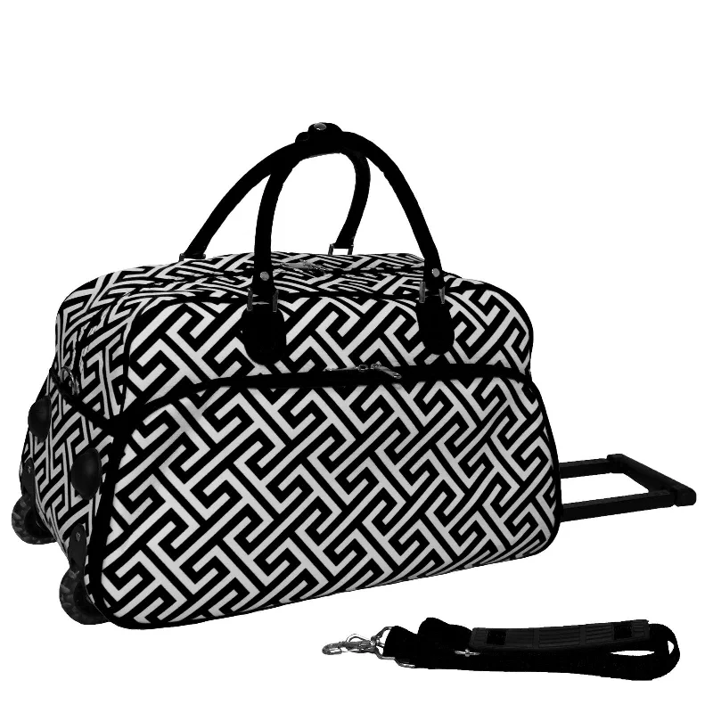 Duffel Bag St Lucia-CalBags 21" Rolling Carry-On Duffel Bag - Greek Key