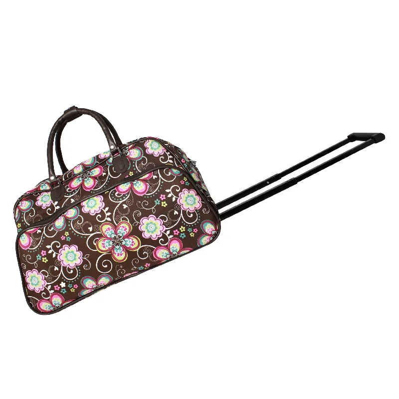 Duffel Bag Mexico fiesta-CalBags Floral 21" Rolling Carry-On Duffel Bags