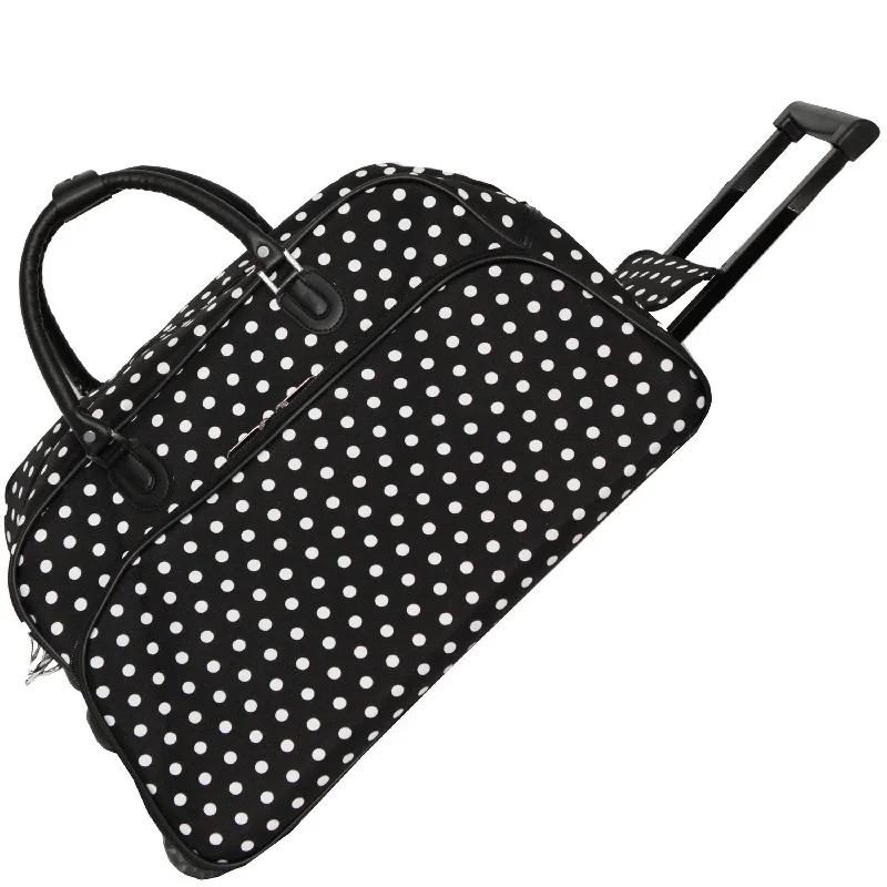 Duffel Bag Chile long-CalBags Polka Dots 21" Rolling Carry-On Duffel Bags