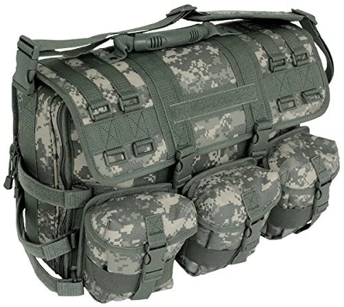 Messenger bag cool patterns-Code Alpha Computer Messenger Bag With Molle Pouches, Digital Camouflage