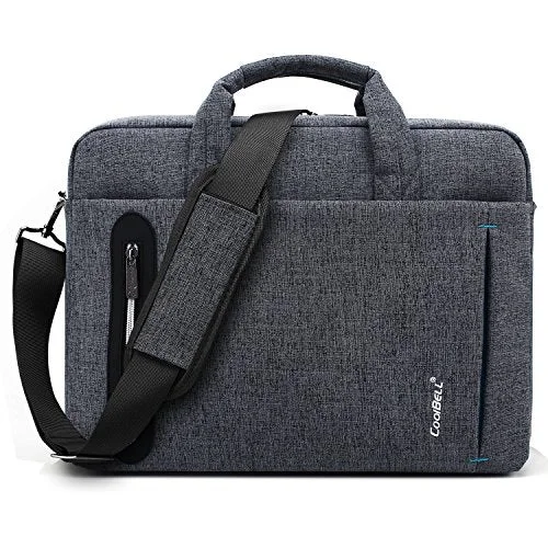 Briefcase with office supplies-Coolbell 15.6 Inch Laptop Bag Messenger Bag Hand Bag Multi-Compartment Briefcase Oxford Nylon