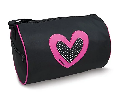 Duffel Bag anniversary surprise-Dancer'S Heart With Rhinestones Black Duffel Bag By Danshuz