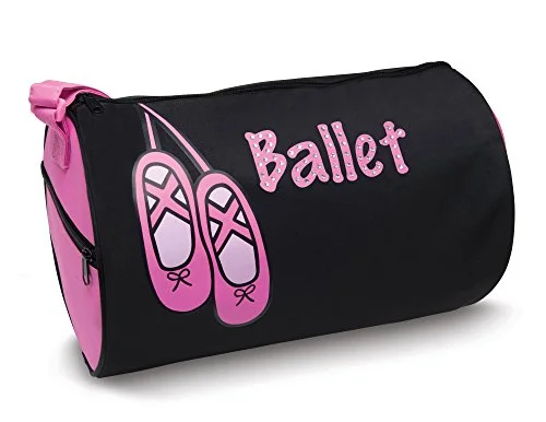 Duffel Bag thank you-Dansbagz By Danshuz Girl'S Rhinestone Ballet Duffel Bag, Black, Hot Pink, Os