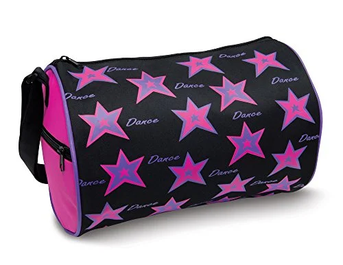 Duffel Bag social media-Dansbagz By Danshuz Girl'S Star Dance Duffel Bag, Black, Hot Pink, Os