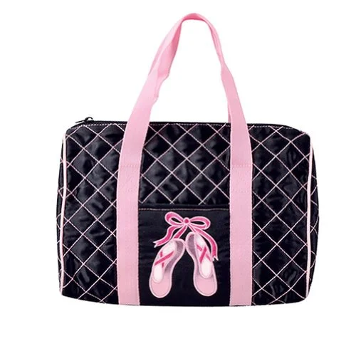 Duffel Bag graduation gift-Dansbagz By Danshuz Quilted On Pointe Satin Duffel Bag, Black, Os