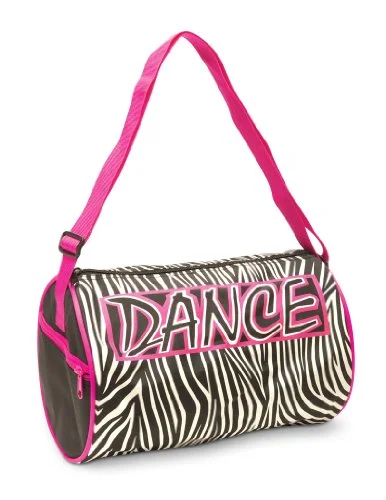 Duffel Bag Instagram trend-Dansbagz By Danshuz Zebra Dazzle Microfiber Duffel Bag, Black, Os