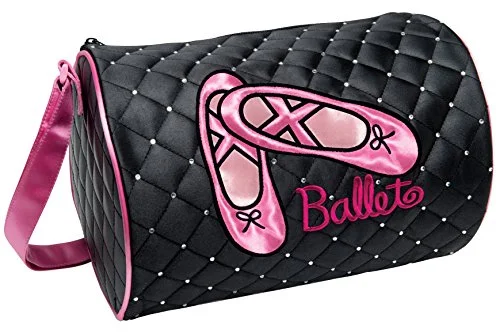 Duffel Bag Christmas deal-Danshuz Quilted Rhinestone Ballet Duffel Bag