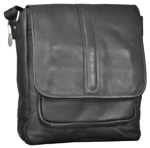 Messenger bag with firm straps-David King & Co. Laptop Messenger With Front Gusset Pocket, Black, One Size