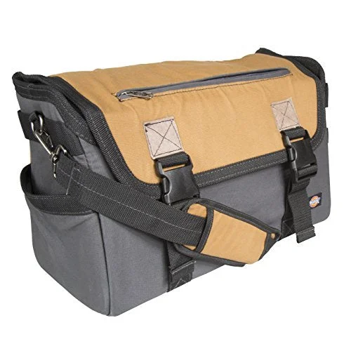 Messenger bag for swift jaunts-Dickies Work Gear 57034 Grey/Tan 16-Inch Messenger Bag