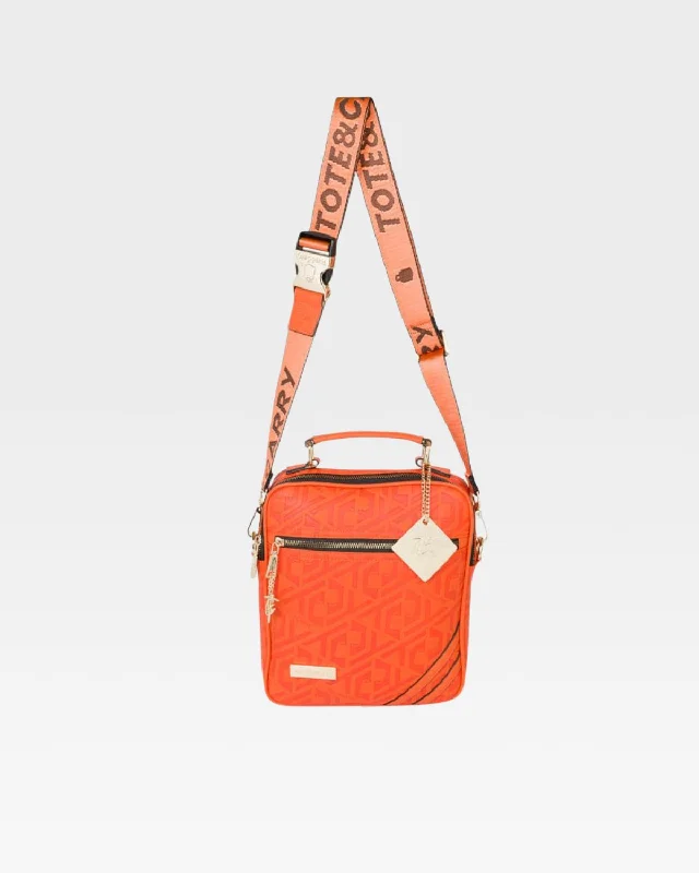 Messenger bag rugged leather-G3 Embossed Mini Messenger in Orange