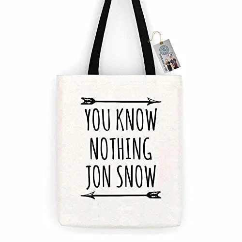 Games Of Throne You Know Nothing Cotton Canvas Tote Bag Day Trip Bag Carry All