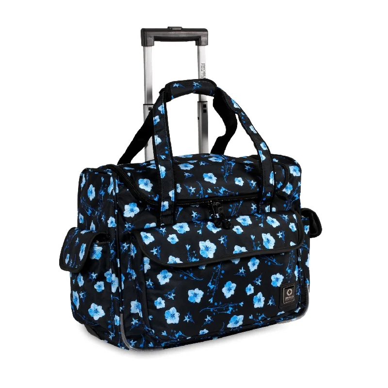 J World Donna Night Bloom Rolling Carry On Tote Bag