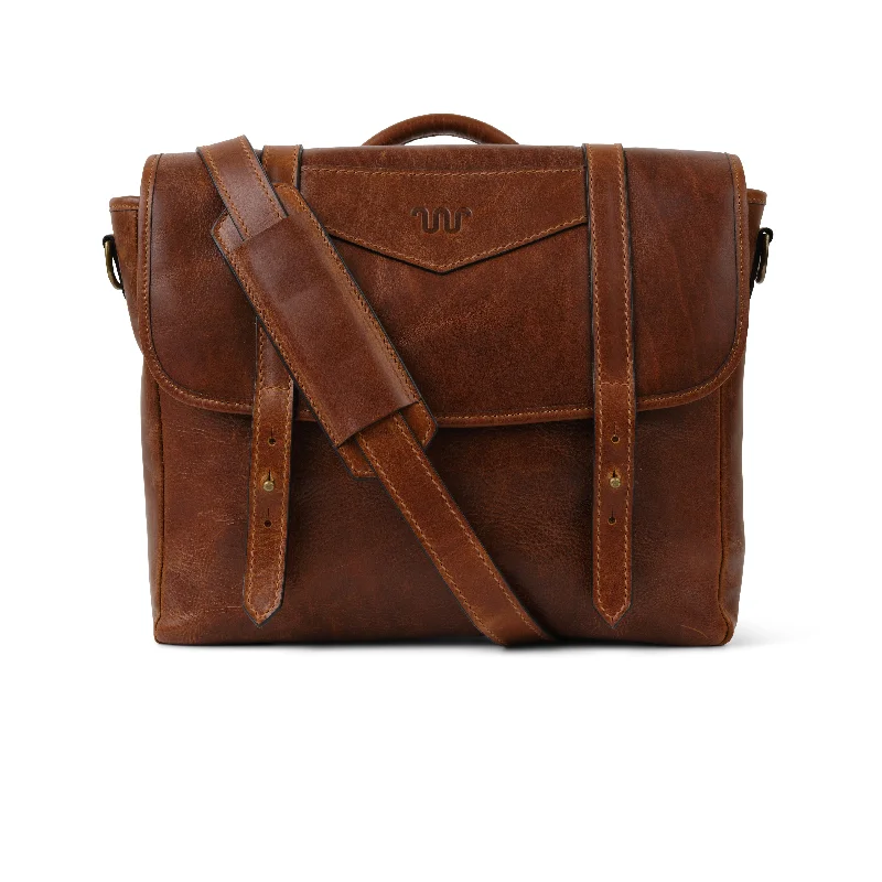 Messenger bag with large straps-Kineño Leather Messenger