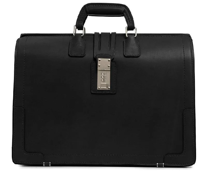 Briefcase with field kits-Korchmar Classics Churchill Belting Leather Briefcase