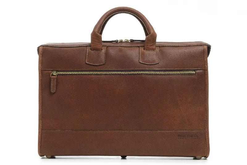 Briefcase with gift packing-Korchmar Sawyer Slim Leather Laptop Briefcase