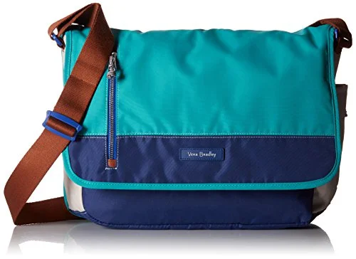 Messenger bag stylish patterns-Laptop Messenger Lighten Up Messenger Bag, Cool Lagoon, One Size