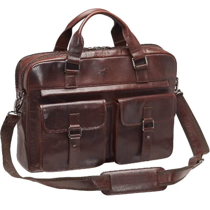 Briefcase for snowy trips-Mancini Buffalo Briefcase with Dual Compartments for 15.6” Laptop